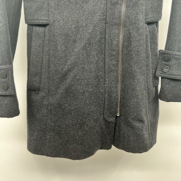 Bar III Women's Zip Up Peacoat Wool Blend Gray/Black Size XS Pockets - Picture 3 of 9